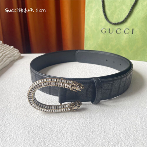 High Quality Luxury Gucci Buckskin Calfskin Belt – Style 96902 product detail
