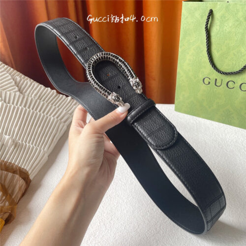 High Quality Luxury Gucci Buckskin Calfskin Belt alternate view