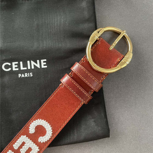 High Quality Luxury Celine Embroidered Belt In Vintage Calfskin – Style 15814 product detail