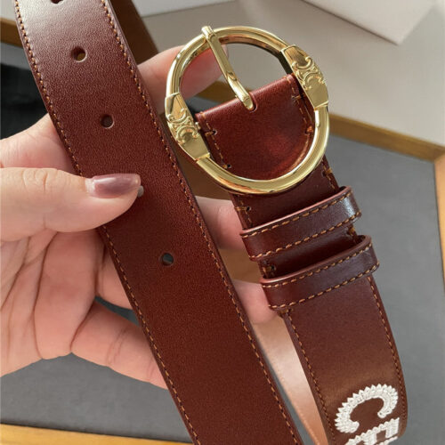 High Quality Luxury Celine Embroidered Belt In Vintage Calfskin – Style 15814