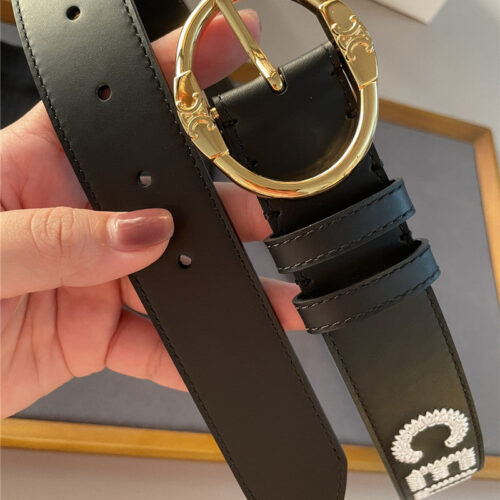 High Quality Luxury Celine Embroidered Belt In Vintage Calfskin product detail
