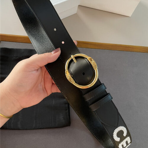 High Quality Luxury Celine Embroidered Belt In Vintage Calfskin product detail