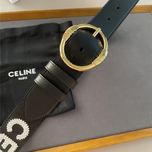 High Quality Luxury Celine Embroidered Belt In Vintage Calfskin product detail