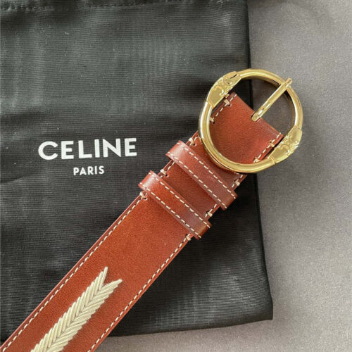 High Quality Luxury Celine Embroidered Belt In Vintage Calfskin – Style 14118 product detail