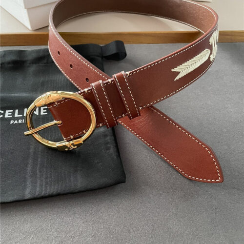 High Quality Luxury Celine Embroidered Belt In Vintage Calfskin – Style 14118 alternate view