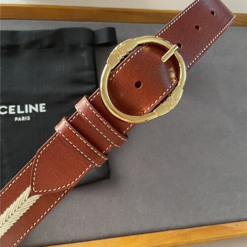 High Quality Luxury Celine Embroidered Belt In Vintage Calfskin – Style 14118 product detail