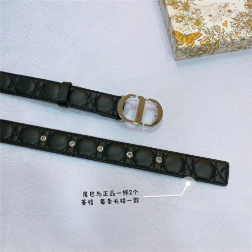 High Quality Luxury Dior New Rhombic Sheepskin Belt – Style 36518 alternate view
