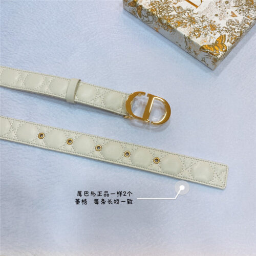 High Quality Luxury Dior New Rhombic Sheepskin Belt alternate view