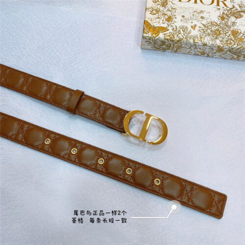 High Quality Luxury Dior New Rhombic Sheepskin Belt – Style 34822 alternate view