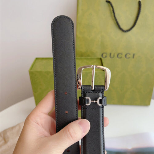 High Quality Luxury Gucci Print Embossed Leather Belt – Style 48262 product detail