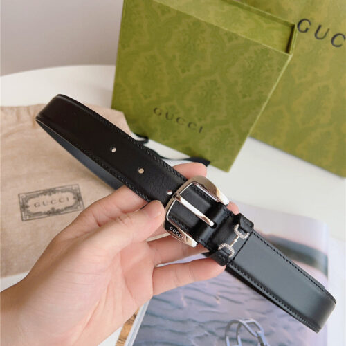 High Quality Luxury Gucci Print Embossed Leather Belt – Style 48262