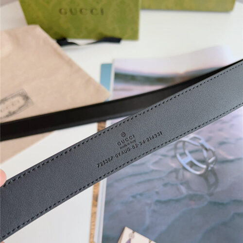 High Quality Luxury Gucci Print Embossed Leather Belt – Style 48262 product detail