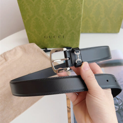 High Quality Luxury Gucci Print Embossed Leather Belt – Style 48262 product detail
