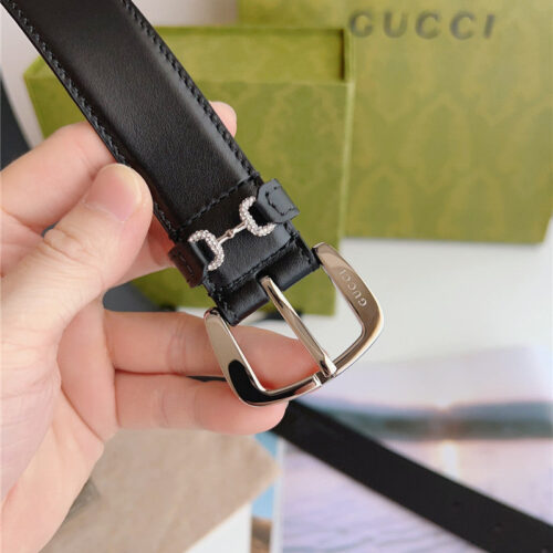 High Quality Luxury Gucci Print Embossed Leather Belt – Style 48262 product detail