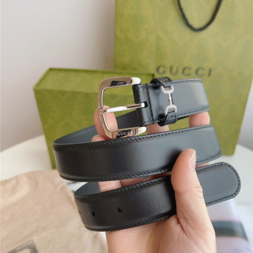 High Quality Luxury Gucci Print Embossed Leather Belt – Style 48262 product detail