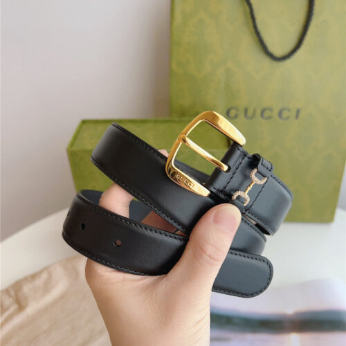 High Quality Luxury Gucci Print Embossed Leather Belt – Style 12102 alternate view
