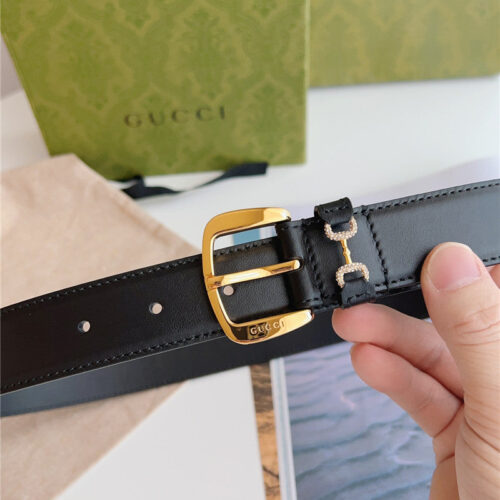 High Quality Luxury Gucci Print Embossed Leather Belt – Style 12102 product detail