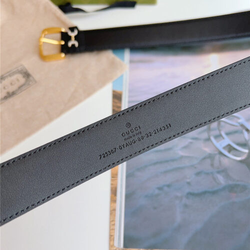 High Quality Luxury Gucci Print Embossed Leather Belt – Style 12102 product detail