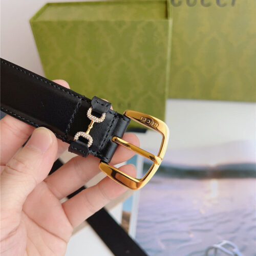 High Quality Luxury Gucci Print Embossed Leather Belt – Style 12102 product detail