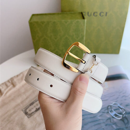 High Quality Luxury Gucci Print Embossed Leather Belt – Style 77638 alternate view