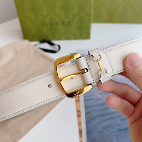 High Quality Luxury Gucci Print Embossed Leather Belt – Style 77638 product detail
