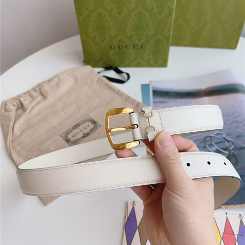High Quality Luxury Gucci Print Embossed Leather Belt – Style 77638 product detail