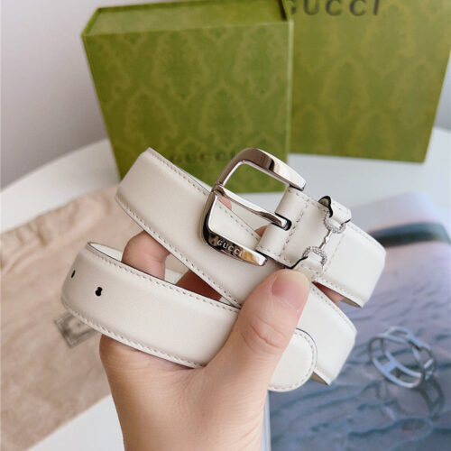 High Quality Luxury Gucci Print Embossed Leather Belt – Style 43174 alternate view