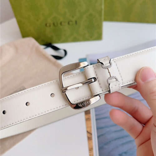 High Quality Luxury Gucci Print Embossed Leather Belt – Style 43174 product detail