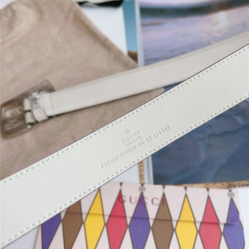 High Quality Luxury Gucci Print Embossed Leather Belt – Style 43174 product detail