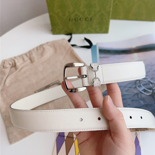 High Quality Luxury Gucci Print Embossed Leather Belt – Style 43174 product detail