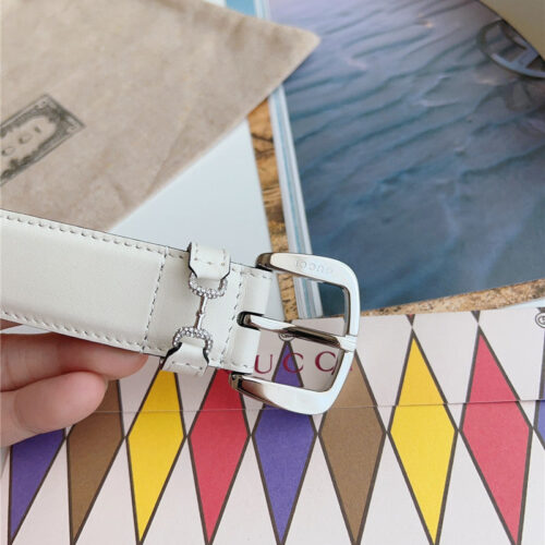 High Quality Luxury Gucci Print Embossed Leather Belt – Style 43174 product detail
