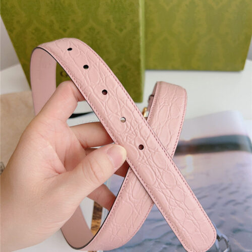 High Quality Luxury Gucci Print Embossed Leather Belt – Style 74246 product detail