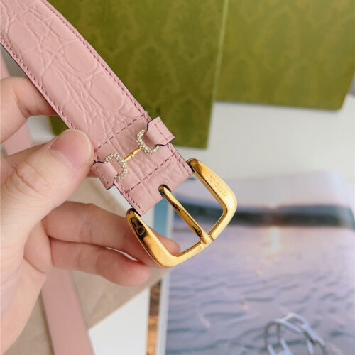 High Quality Luxury Gucci Print Embossed Leather Belt – Style 74246 product detail