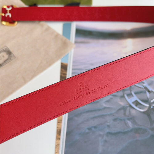 High Quality Luxury Gucci Print Embossed Leather Belt – Style 07014 product detail