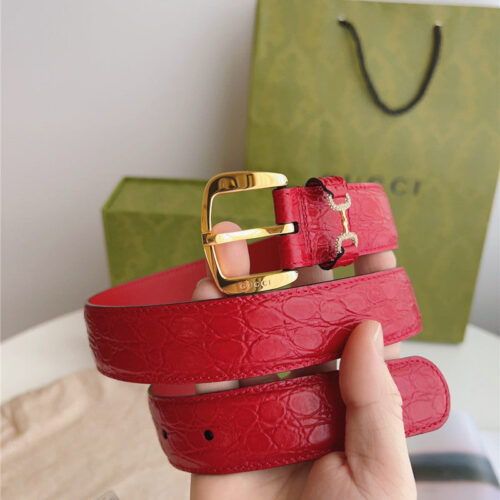 High Quality Luxury Gucci Print Embossed Leather Belt – Style 07014 product detail