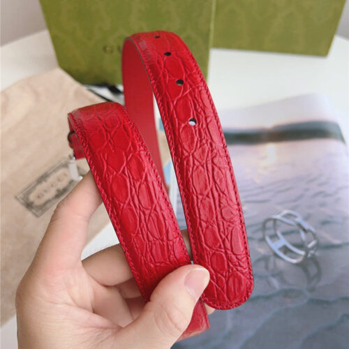 High Quality Luxury Gucci Print Embossed Leather Belt – Style 36390 product detail