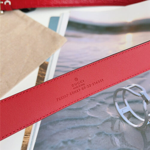 High Quality Luxury Gucci Print Embossed Leather Belt – Style 36390 product detail