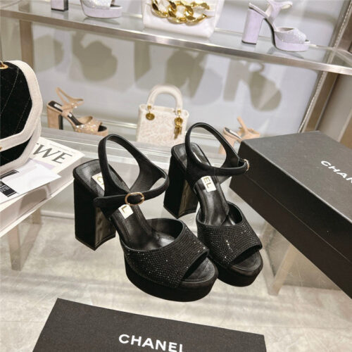 High Quality Luxury Chanel Summer Platform Chunky Heel Sandals