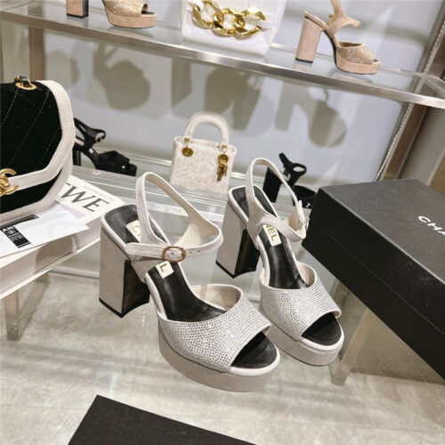 High Quality Luxury Chanel Summer Platform Chunky Heel Sandals – Style 52870