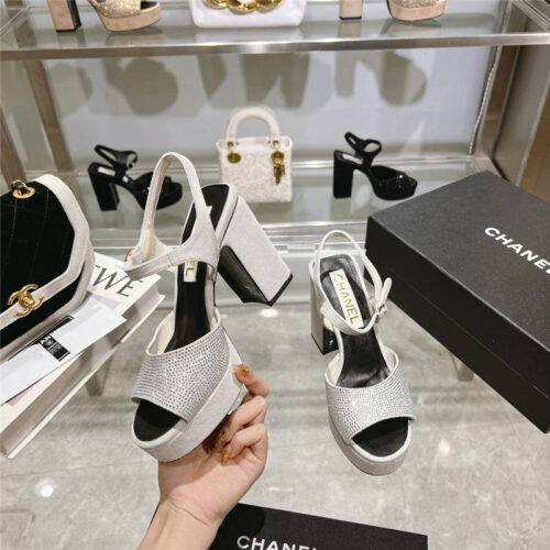 High Quality Luxury Chanel Summer Platform Chunky Heel Sandals – Style 52870 product detail
