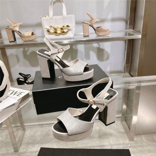 High Quality Luxury Chanel Summer Platform Chunky Heel Sandals – Style 52870 product detail