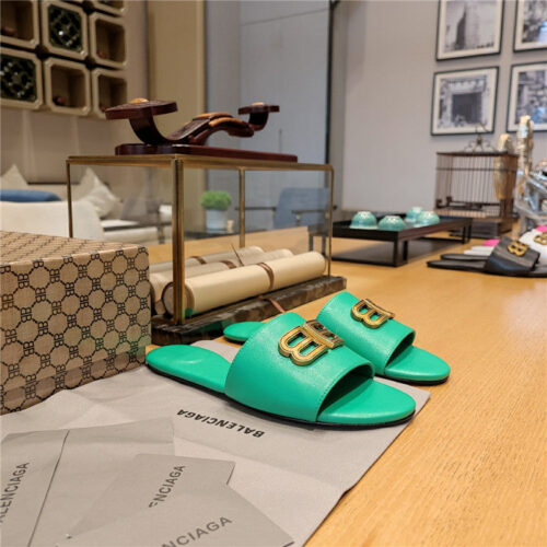 High Quality Luxury Balenciaga Flat Heel Round Toe Slide Side Slides product detail