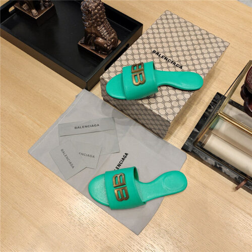 High Quality Luxury Balenciaga Flat Heel Round Toe Slide Side Slides alternate view