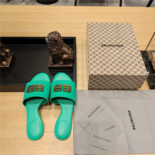 High Quality Luxury Balenciaga Flat Heel Round Toe Slide Side Slides product detail