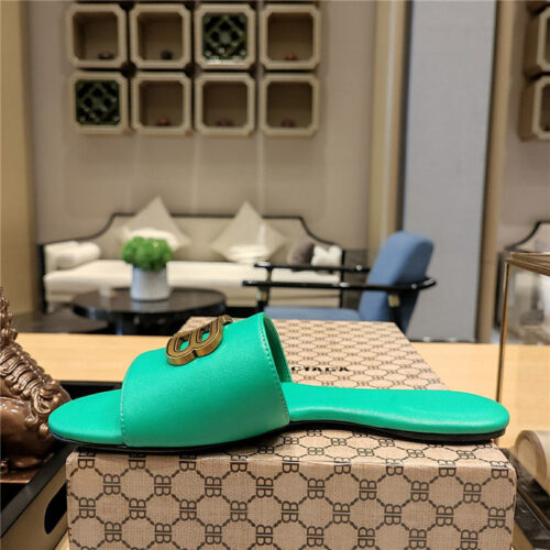 High Quality Luxury Balenciaga Flat Heel Round Toe Slide Side Slides product detail