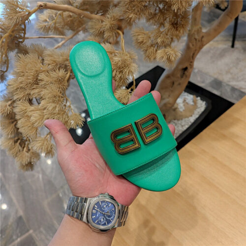 High Quality Luxury Balenciaga Flat Heel Round Toe Slide Side Slides product detail