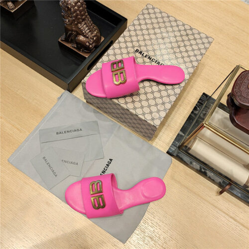 High Quality Luxury Balenciaga Flat Heel Round Toe Slide Side Slides – Style 44579 alternate view