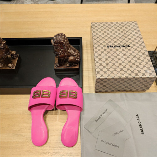 High Quality Luxury Balenciaga Flat Heel Round Toe Slide Side Slides – Style 44579 product detail