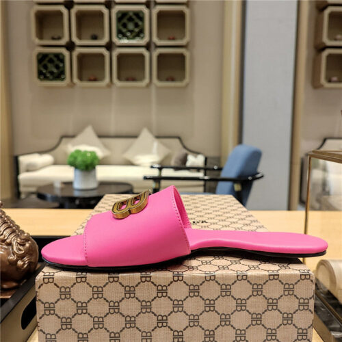 High Quality Luxury Balenciaga Flat Heel Round Toe Slide Side Slides – Style 44579 product detail