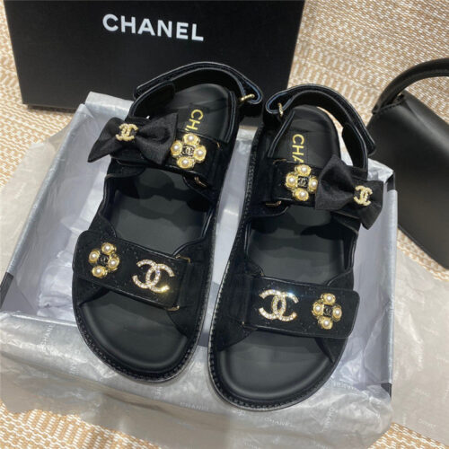 High Quality Luxury Chanel New Velcro Sandals – Style 13126 alternate view